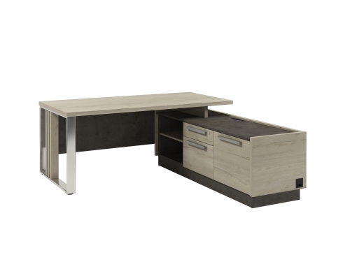 Стол для руководителя с опорной тумбой Z-418пр.1000 (R) с блоком розеток Стол для руководителя с опорной тумбой Z-418пр.1000 (R) с блоком розеток