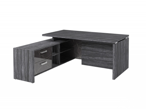 Стол с опорной тумбой FI-117L.GG Древесина Графит/Камень Пьетра Гриджиа черный Стол с опорной тумбой FI-117L.GG Древесина Графит/Камень Пьетра Гриджиа черный