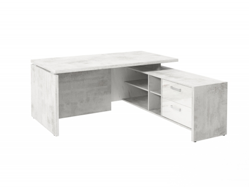 Стол с опорной тумбой FI-117R.GG (R) Хромикс белый/Мрамор Леванто белый Стол с опорной тумбой FI-117R.GG (R) Хромикс белый/Мрамор Леванто белый