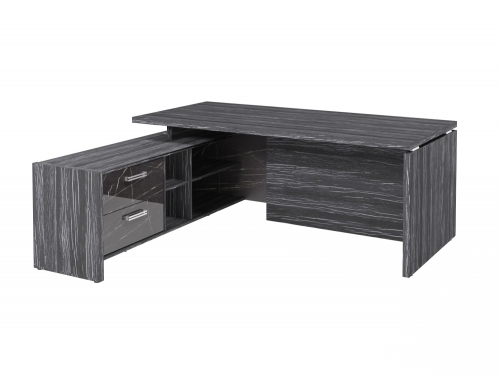 Стол с опорной тумбой FI-119L.GG Древесина Графит/Камень Пьетра Гриджиа черный Стол с опорной тумбой FI-119L.GG Древесина Графит/Камень Пьетра Гриджиа черный