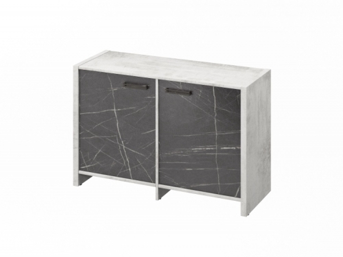 Тумба двухсекционная FB-12-02.G Хромикс белый/Камень Пьетра Гриджиа черный Тумба двухсекционная FB-12-02.G Хромикс белый/Камень Пьетра Гриджиа черный