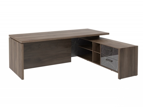 Стол с опорной тумбой FB-121R.GG Орех Пацифик Табак/Камень Пьетра Гриджиа черный Стол с опорной тумбой FB-121R.GG Орех Пацифик Табак/Камень Пьетра Гриджиа черный