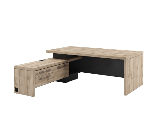 Стол руководителя с опорной тумбой Т-20.1000Л с блоком розеток Стол руководителя с опорной тумбой Т-20.1000Л с блоком розеток