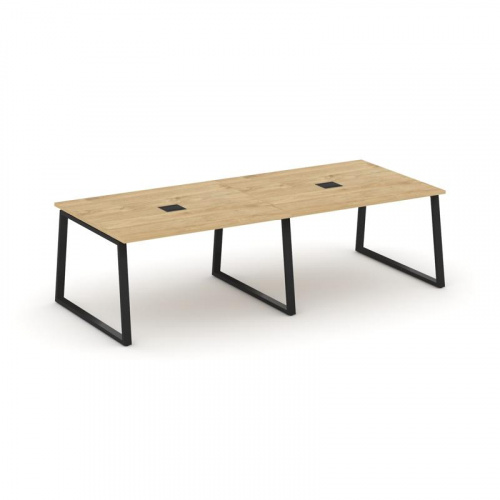 Style Project Стол переговорный SN-6T1.SPRG-042 Акация Лорка/Металл Антрацит/Заглушка Металл Антраци Style Project Стол переговорный SN-6T1.SPRG-042 Акация Лорка/Металл Антрацит/Заглушка Металл Антраци