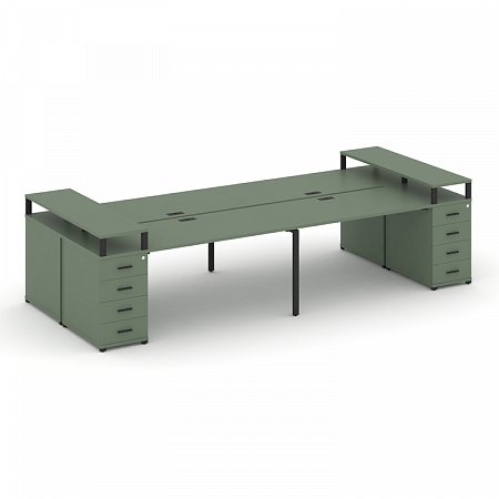 Бенч-система на 4 места с 2 опорными тумбами Concept CN.DRS-441