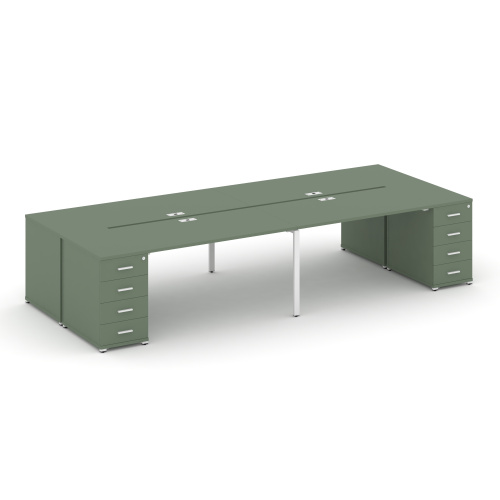 Бенч-система на 4 места с 2 опорными тумбами Concept CN.DRS-425