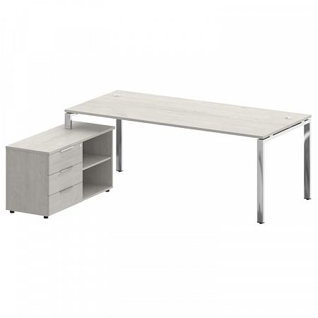 Стол руководителя с тумбой Metal System Direct БГ.СРТ-6.9 (L)