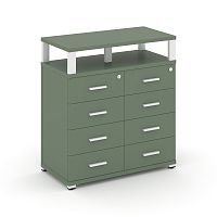 Тумба приставная c 8 ящиками и надставкой Concept CN.TSP-015 W