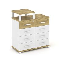 Тумба приставная c 8 ящиками и надставкой Concept CN.TSP-014 W