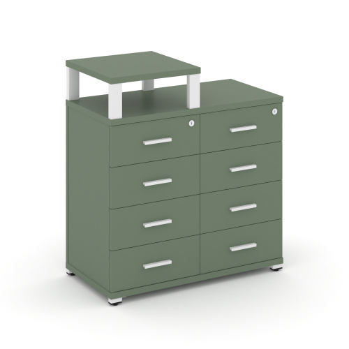 Тумба приставная c 8 ящиками и надставкой Concept CN.TSP-014 W Тумба приставная c 8 ящиками и надставкой Concept CN.TSP-014 W