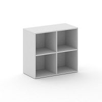 Стеллаж широкий низкий CRU.ST-300 МДФ Белый Бриллиант/Белый Бриллиант 896*442*807