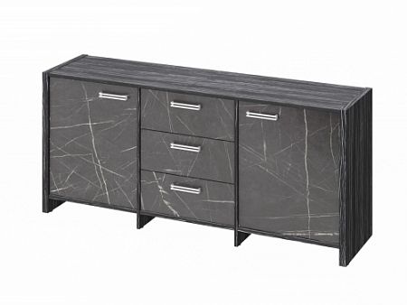 Тумба трехсекционная FI-13-01.G. Древесина Графит/Камень Пьетра Гриджиа черный