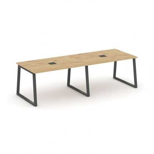 Style Project Стол переговорный SN-6T1.SPRG-012 Акация Лорка/Металл Антрацит/Заглушка Металл Антраци фото 9