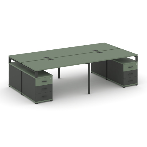 Бенч-система на 4 места с 2 опорными тумбами Concept CN.DRS-325 фото 2 Бенч-система на 4 места с 2 опорными тумбами Concept CN.DRS-325 фото 2