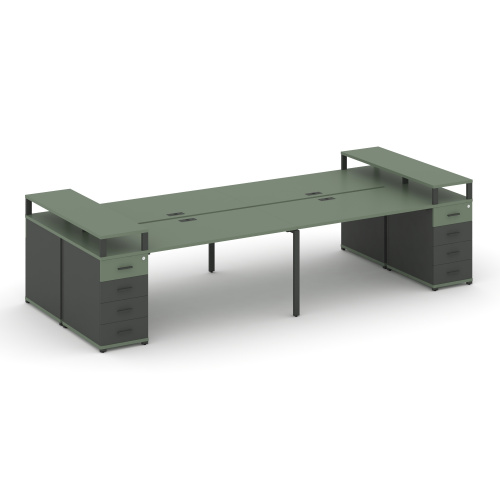 Бенч-система на 4 места с 2 опорными тумбами Concept CN.DRS-441 фото 2