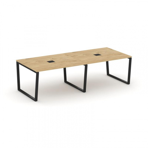 Style Project Стол переговорный SN-6T2.SPRG-043 Акация Лорка/Металл Антрацит/Заглушка Металл Антраци Style Project Стол переговорный SN-6T2.SPRG-043 Акация Лорка/Металл Антрацит/Заглушка Металл Антраци