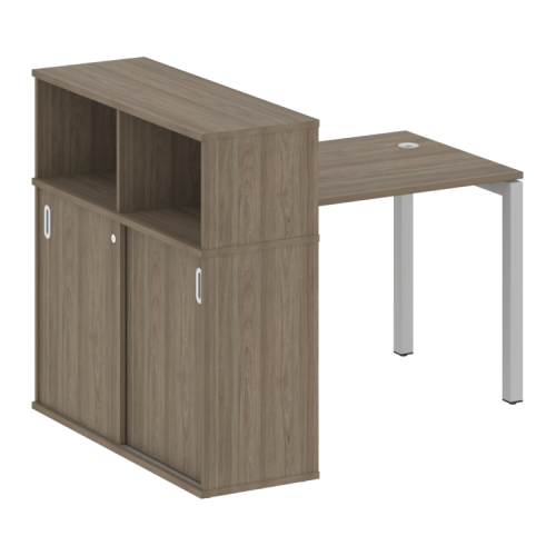 Стол офисный с шкафом-купе на П-обр. м/к Metal System Quattro 50БП.РС-СШК-3.1 фото 2