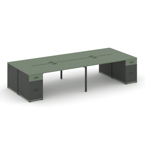 Бенч-система на 4 места с 2 опорными тумбами Concept CN.DRS-431 фото 2