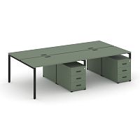 Бенч-система на 4 места с 2 опорными тумбами Concept CN.DRS-318