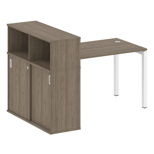 Стол офисный с шкафом-купе на П-обр. м/к Metal System Quattro 50БП.РС-СШК-3.2 фото 3